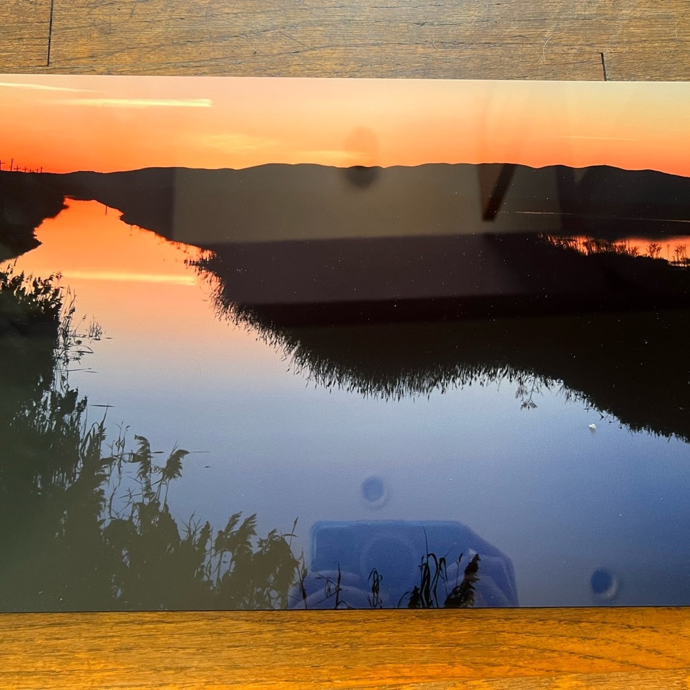 🌟🌟 SOLD 🌟🌟 ‘sunset on the delta’ wall art- photo on metal. 11x17inches